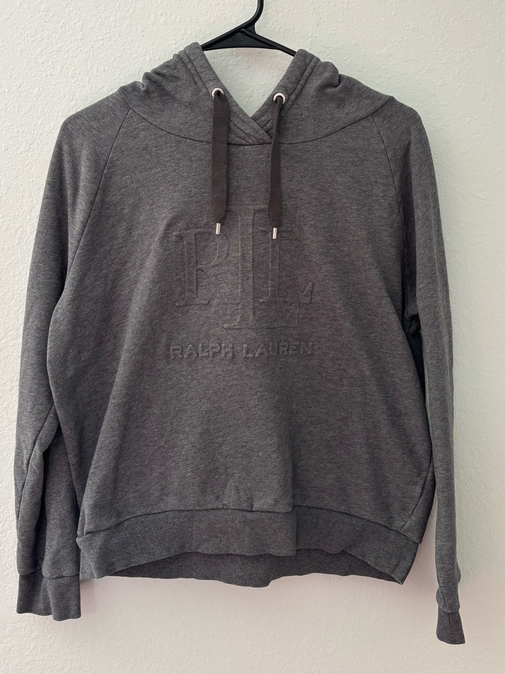 Lauren Ralph Lauren Gray Embossed Logo Hoodie S